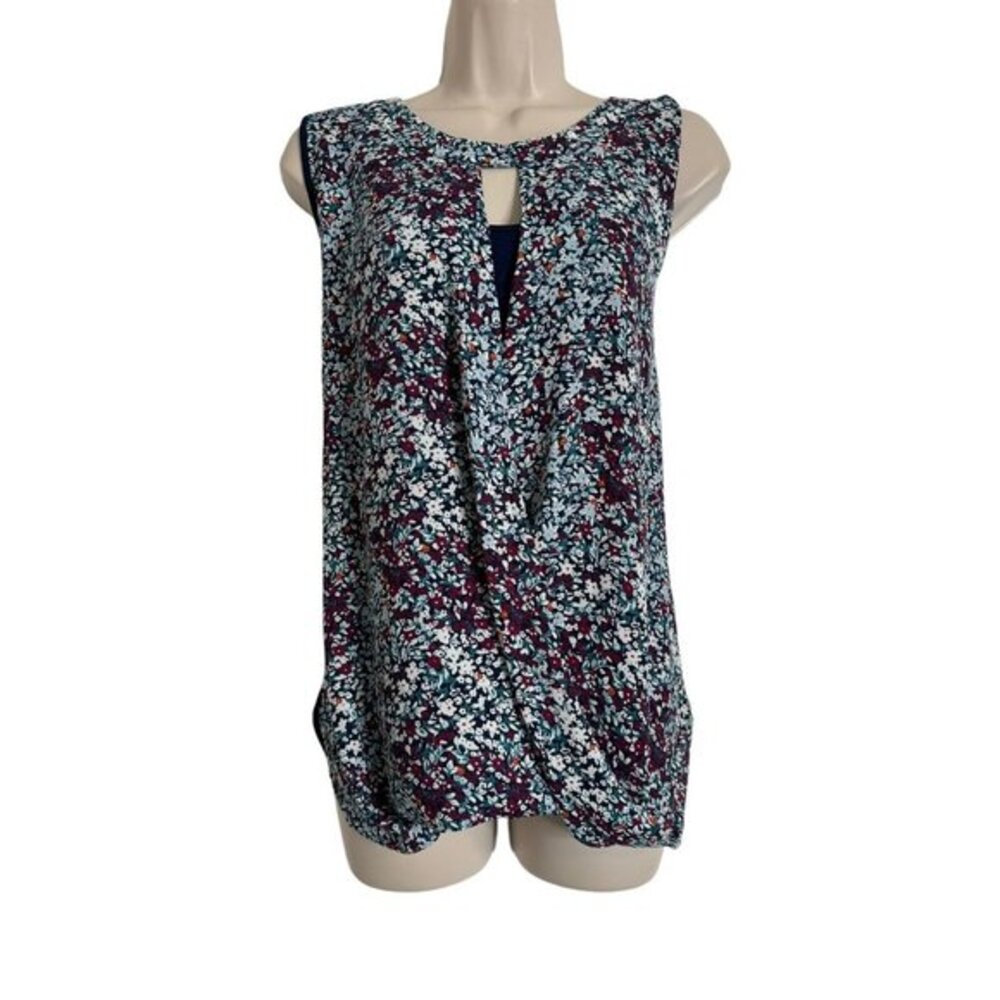 41 Hawthorn - Clearwater Mixed Media Surplice Top - Size Large - EUC $58 Lined